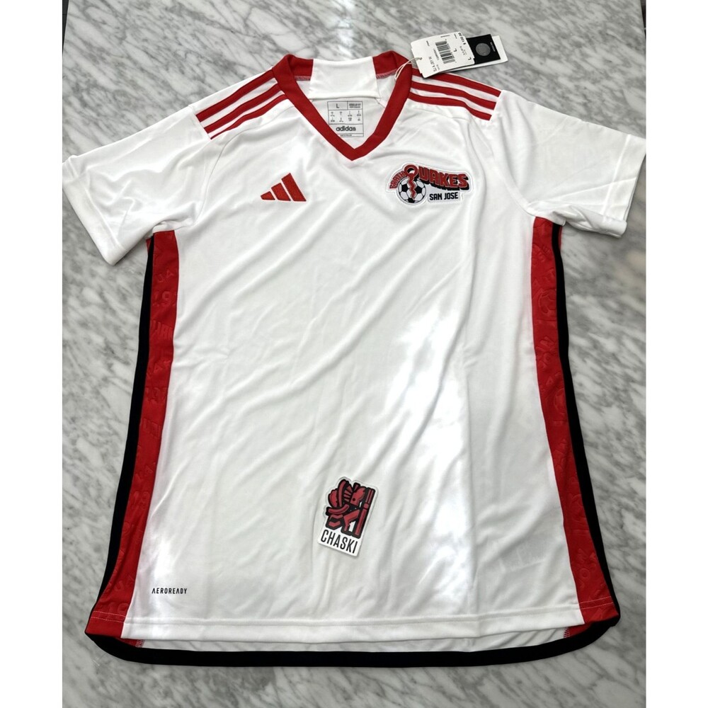Adidas MLS San Jose Earthquakes 50th Anniversary Soccer Jersey Women Large NEW